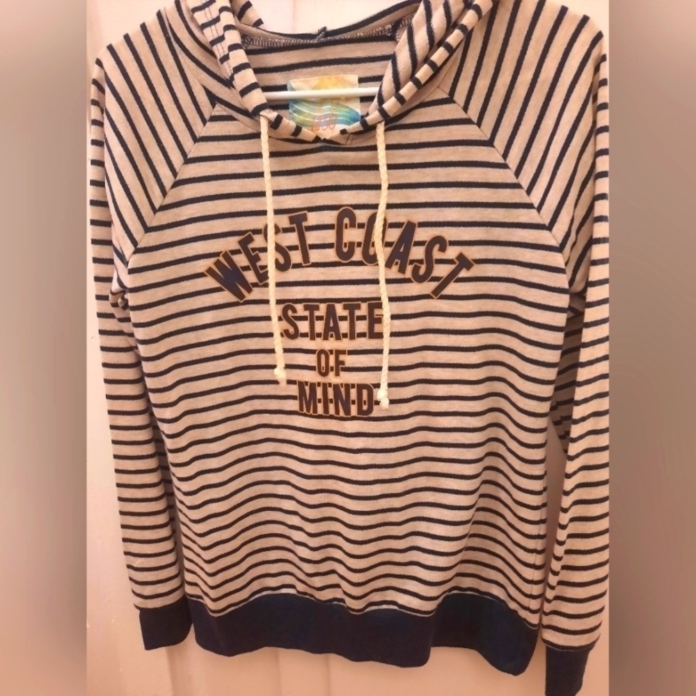 Striped "West Coast" hoodie
